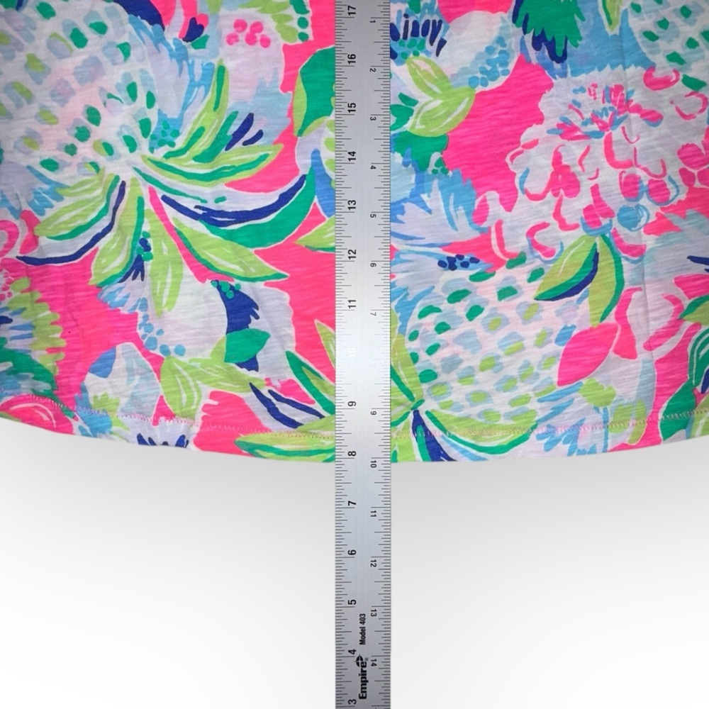 Lilly Pulitzer Etta V-Neck Cotton Top “Raise The Bar” Pink Pineapple XL - Picture 12 of 12
